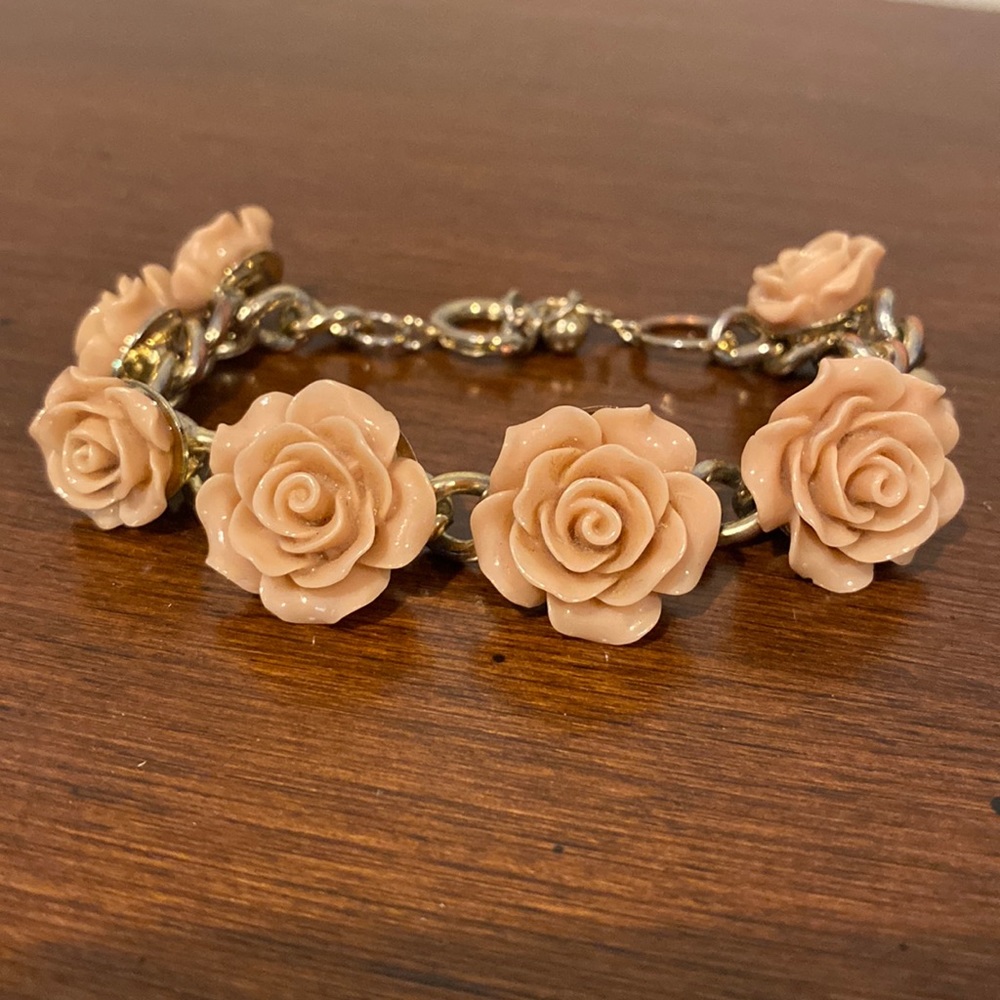 Pink/Silver Flower Bracelet